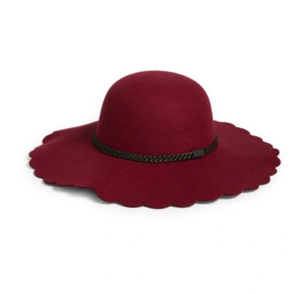 NWOT BP Scallop Brim‎ Felt Hat in Wine (O/S)